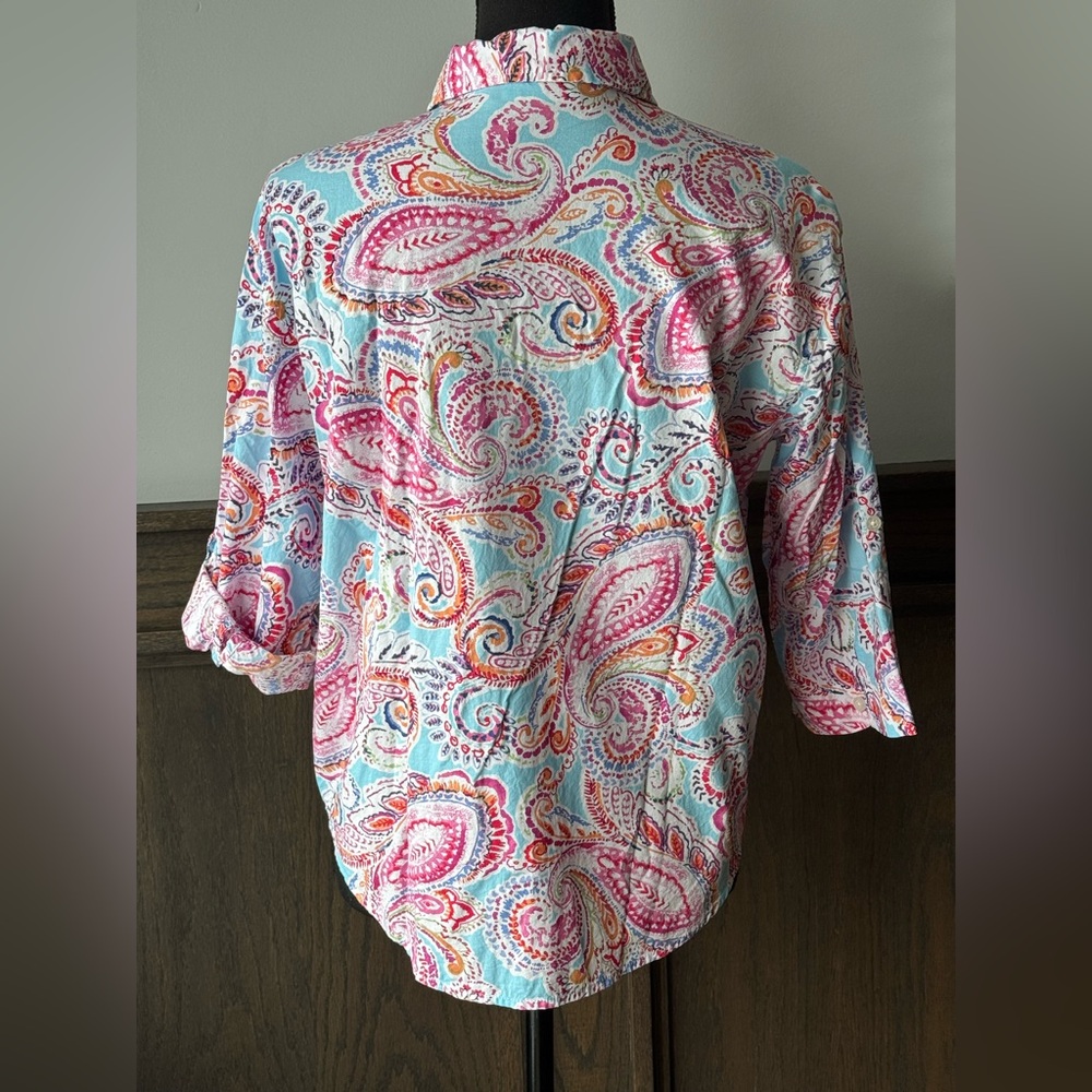 Ralph Lauren Pink and Blue Paisley Blouse MP - Picture 3 of 9